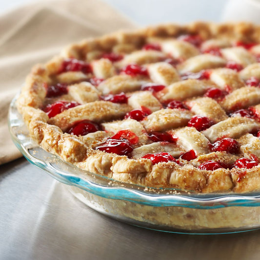 Close up of pie baked